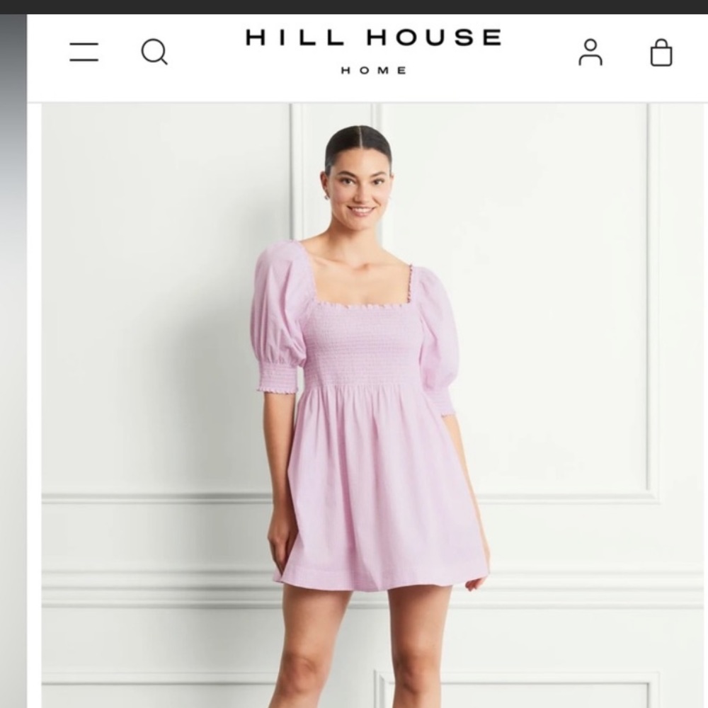 Hill House Athena nap dress pink Gingham NWT